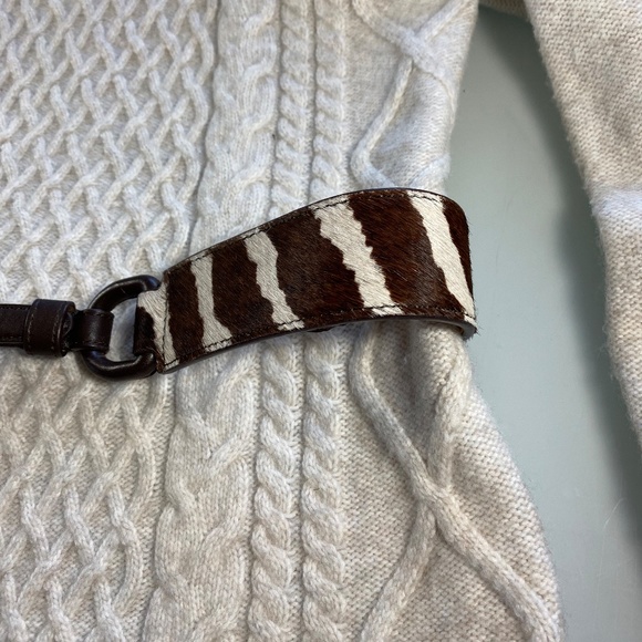 Vintage Talbots Brown and White Animal Print Belt 33-35" - Picture 3 of 9